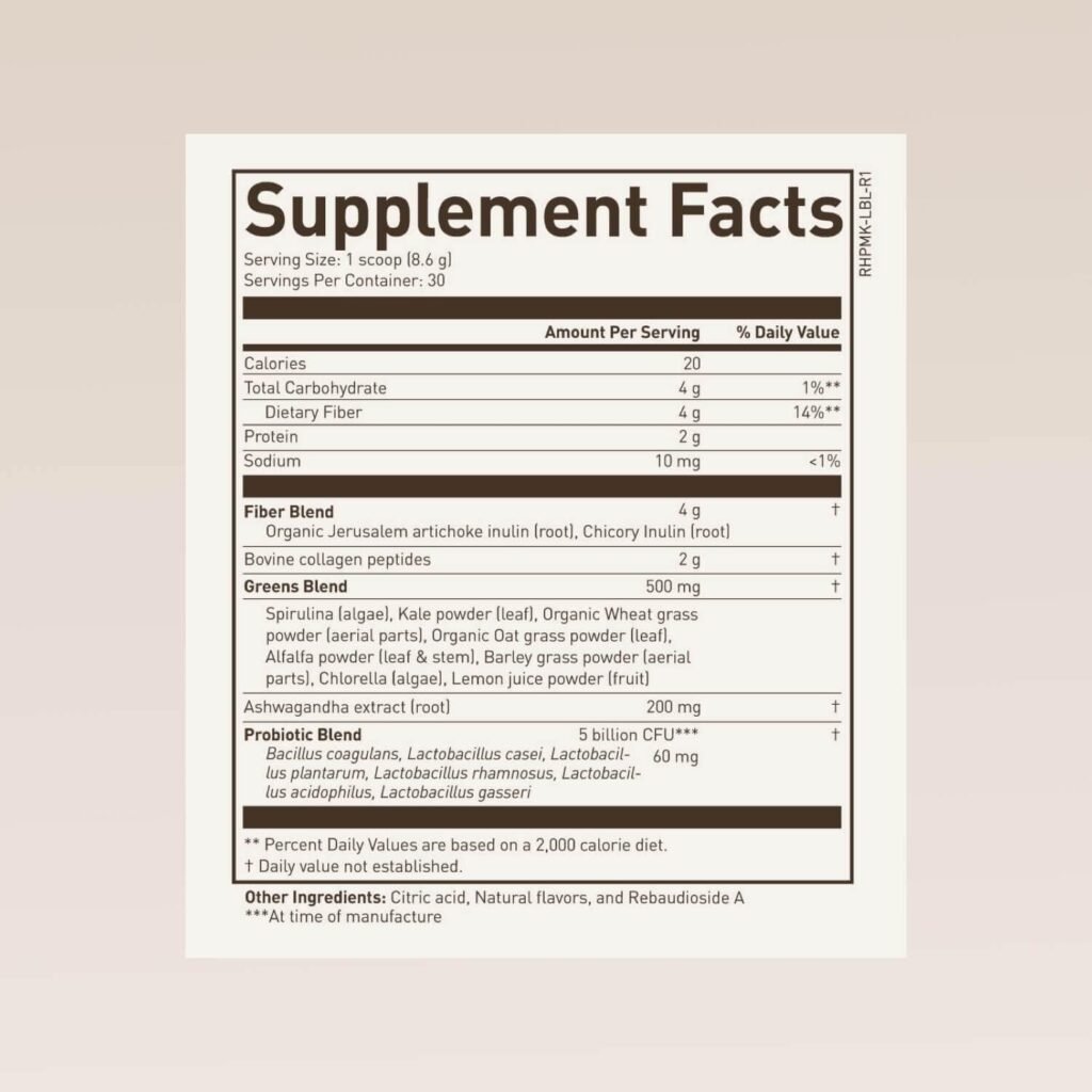 Morning Kick Supplement Facts