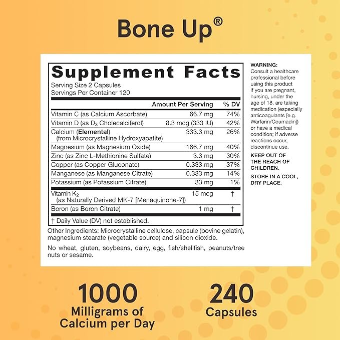 Bone Up Supplement facts