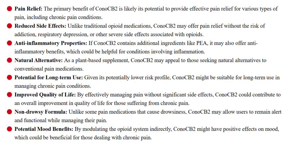 Conocob2 Benefits