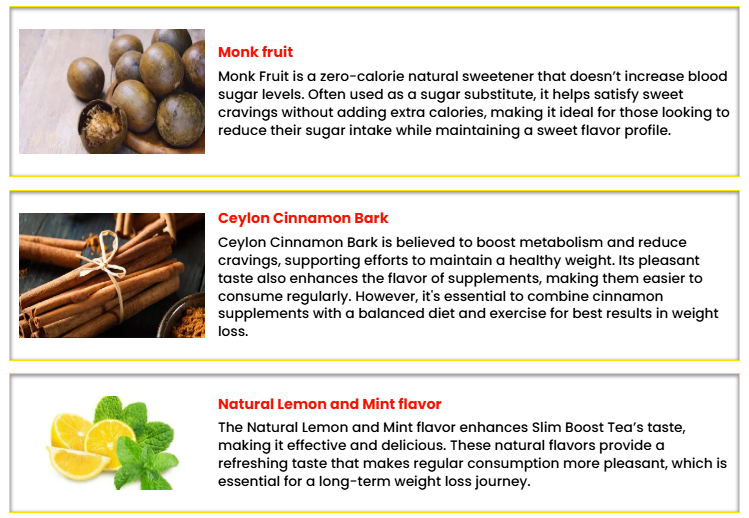 Slim Boost Tea ingredients