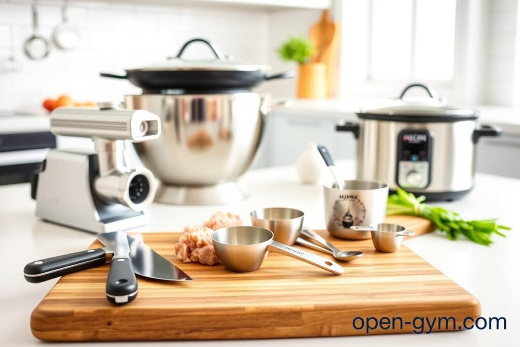 Kitchen tools and cookware for ground chicken