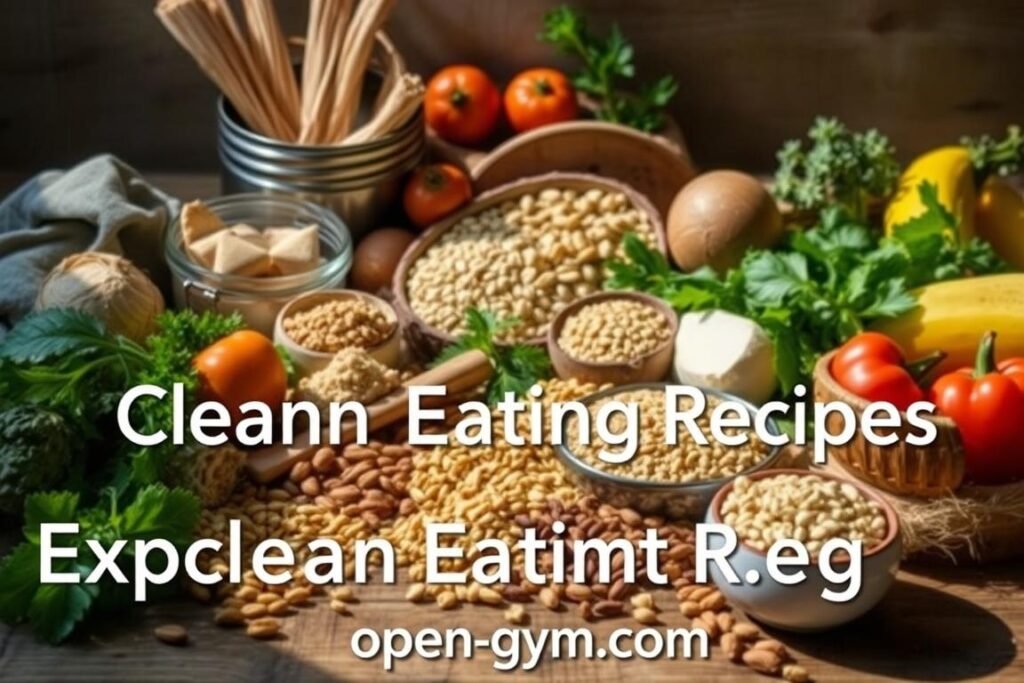 Clean eating recipes showcasing whole foods