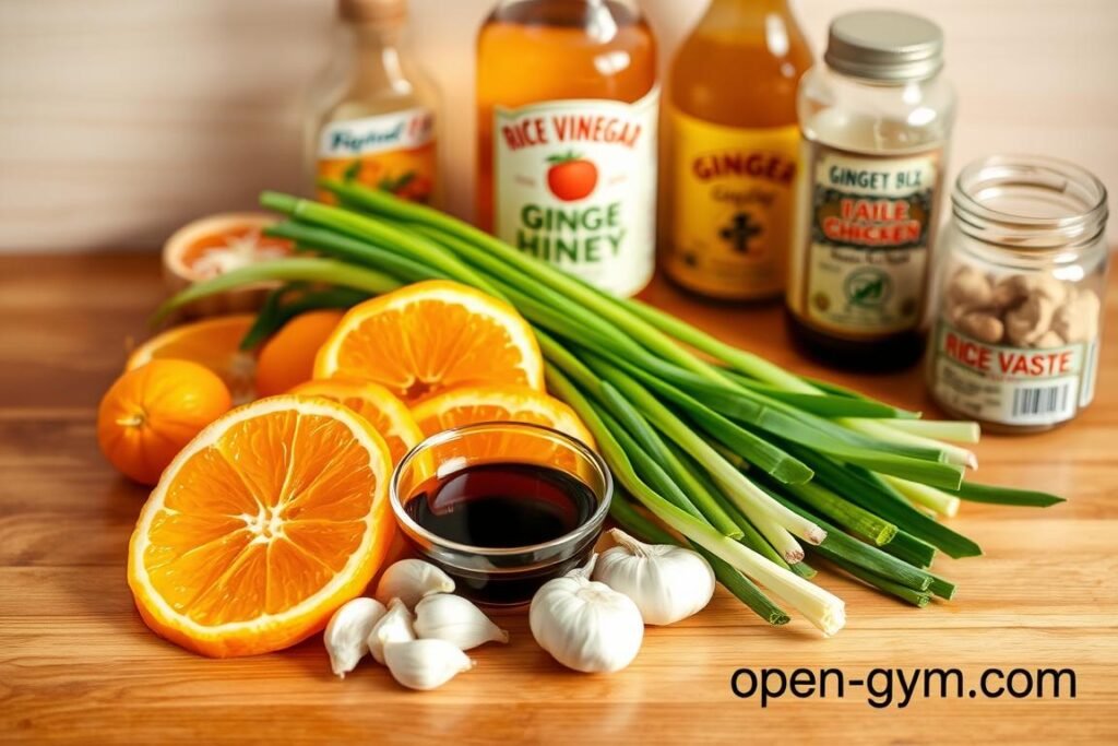 Fresh orange chicken ingredients