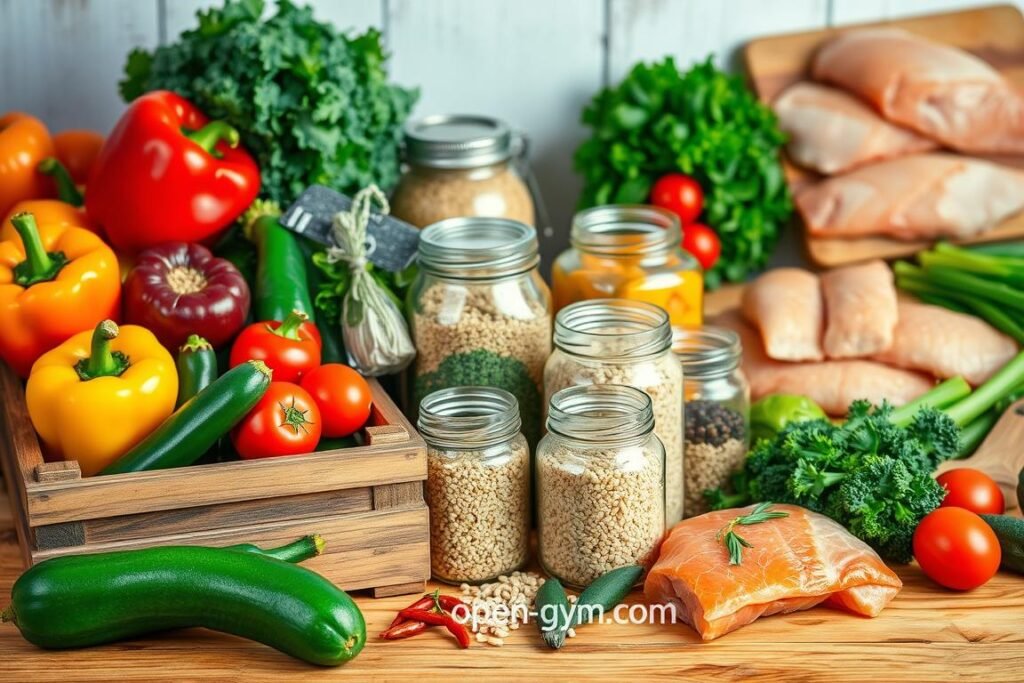 Healthy ingredients for meal prep recipes