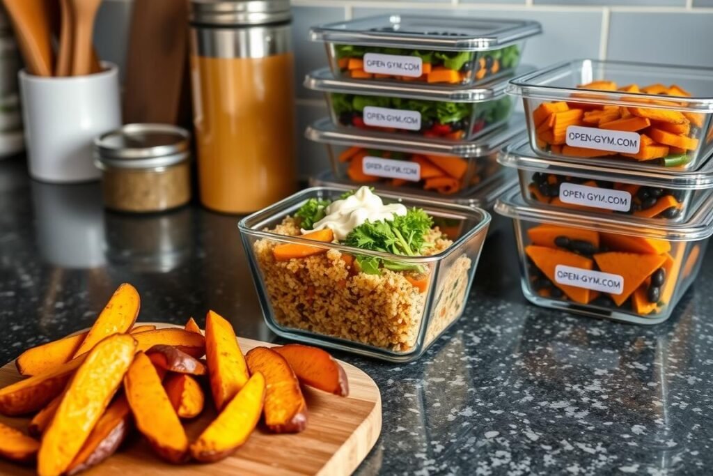 meal prep with sweet potatoes