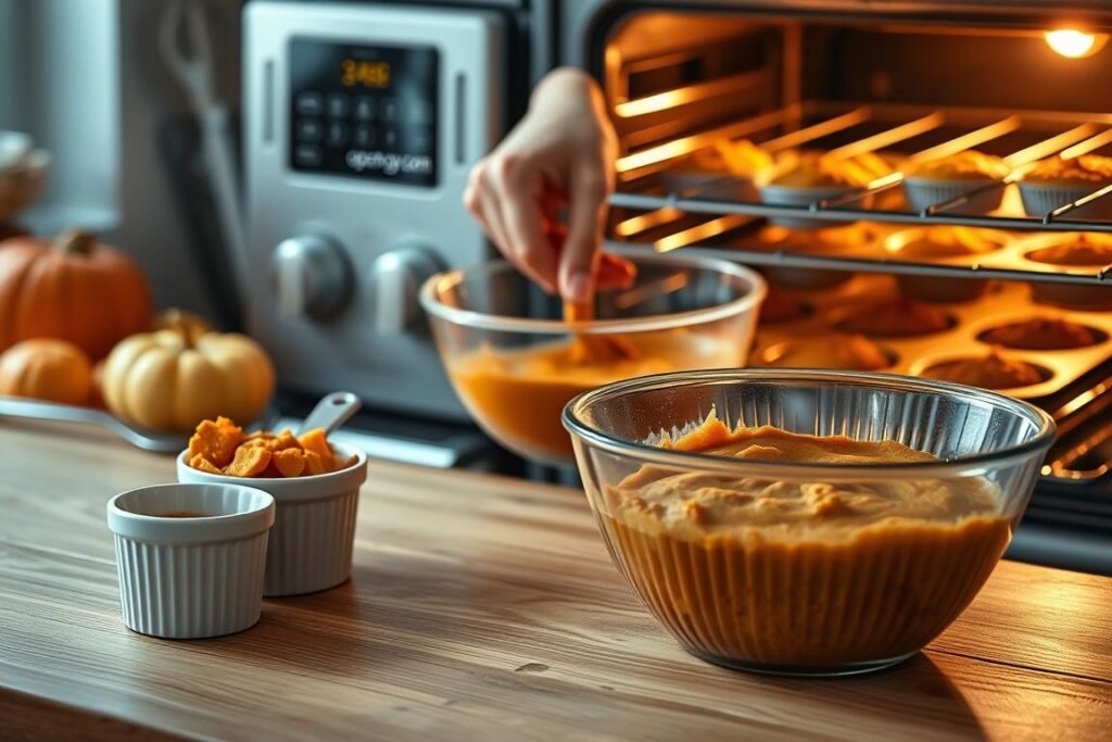 steps to make pumpkin muffins